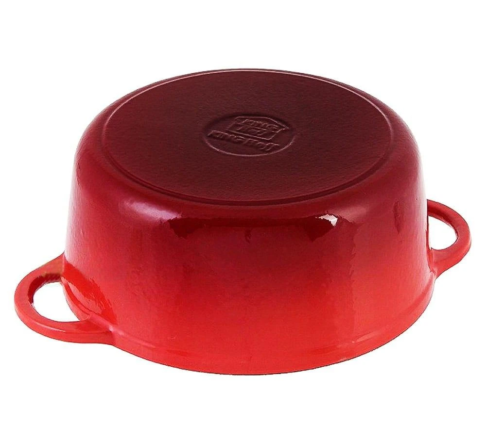 King Hoff Puodas Puodas su dangčiu, ketaus, 21 cm skersmens, 2,4 l, raudonas, „Kinghoff“