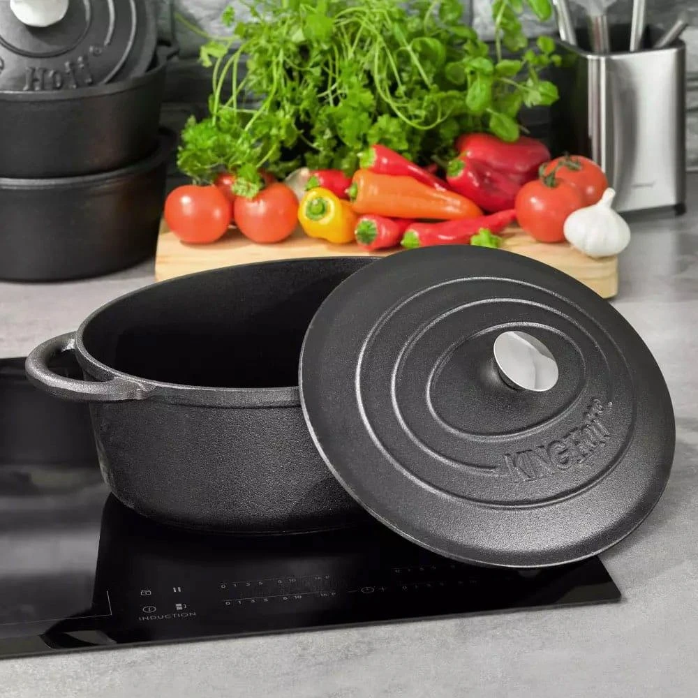 King Hoff Brytfanka Kepimo skarda 6,2 l, juodo ketaus, „Kinghoff“
