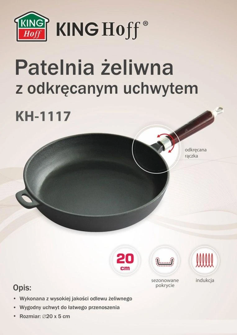 King Hoff Keptuvė „Kinghoff“ ketaus keptuvė, 20 cm skersmens