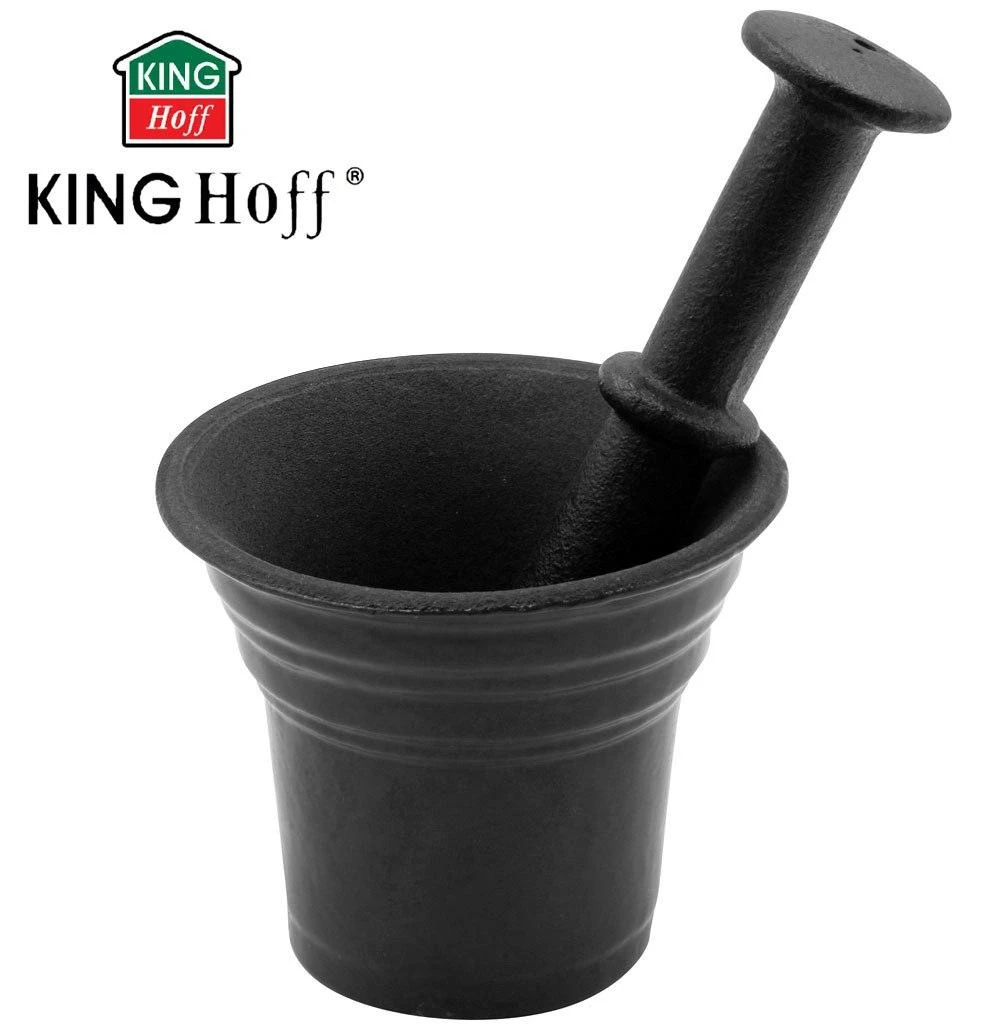 King Hoff Moździerz Ketaus grūstuvė, 2 vnt. rinkinys, skersmuo 17x10 cm, Kinghoff