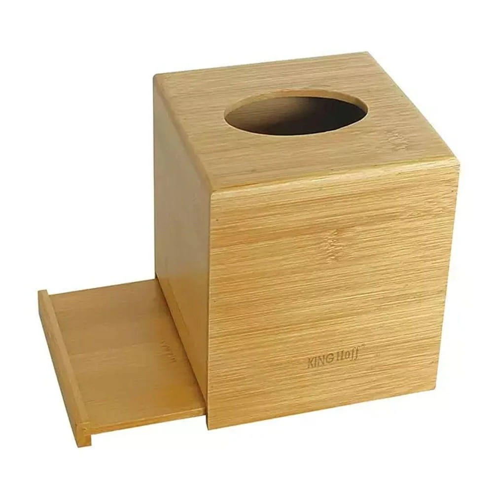 Pojemnik „Kinghoff“ bambukinė servetėlių dėžutė 13,8x13,8x15,6 cm