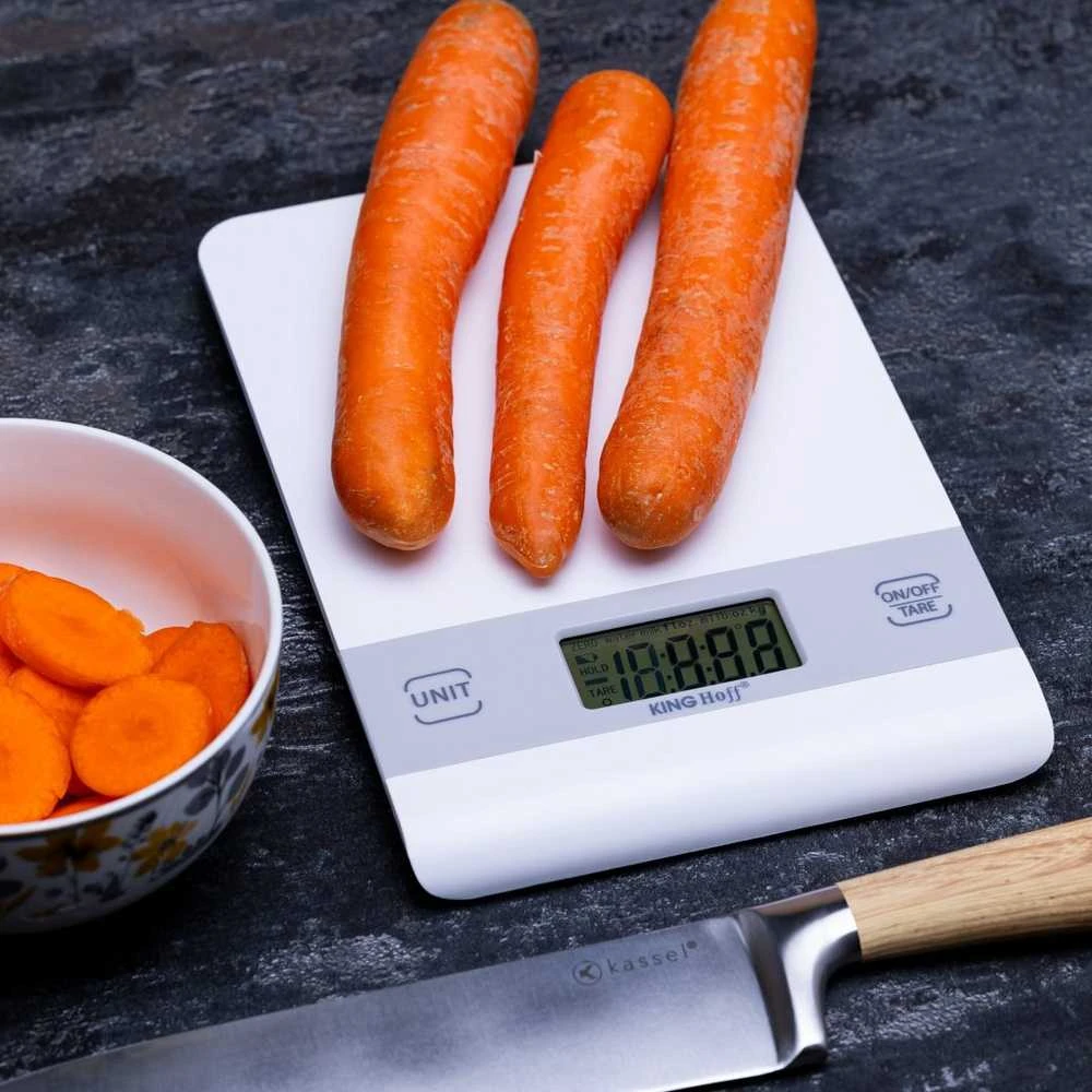 Virtuvinės svarstyklės King Hoff Svarstyklės Virtuvės svarstyklės, baltos, 5kg, „Kinghoff“