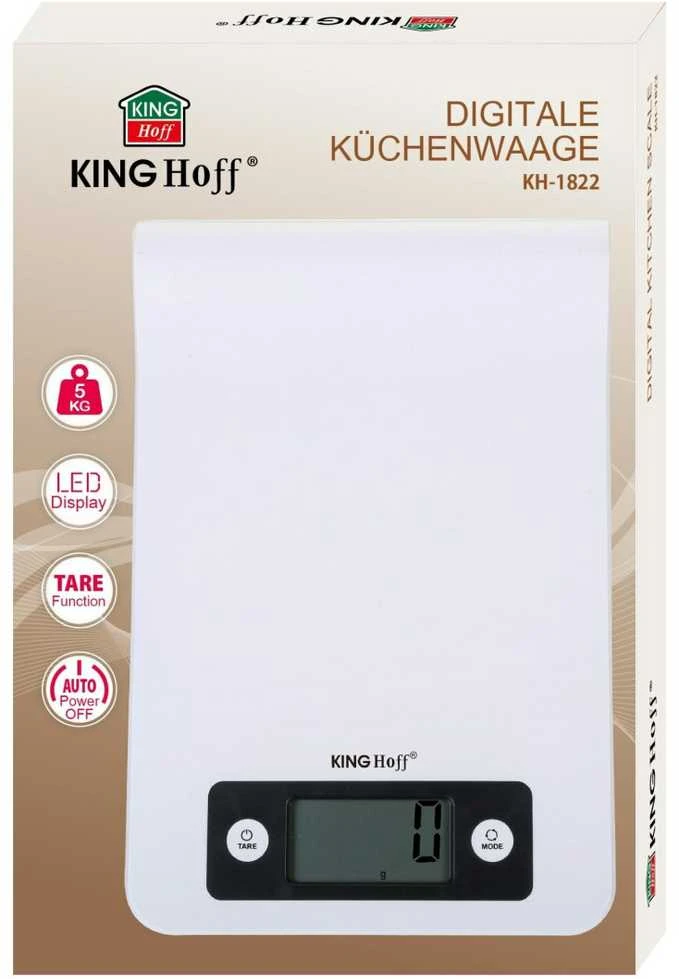 Virtuvinės svarstyklės Waga Svarstyklės Virtuvės svarstyklės, baltos, 5kg, „Kinghoff“