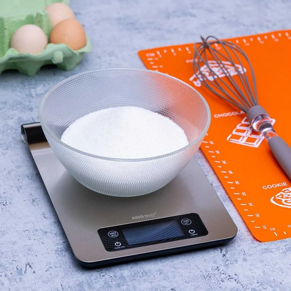 Virtuvinės svarstyklės Waga Svarstyklės Virtuvės svarstyklės, sidabro spalvos, 5kg, „Kinghoff“