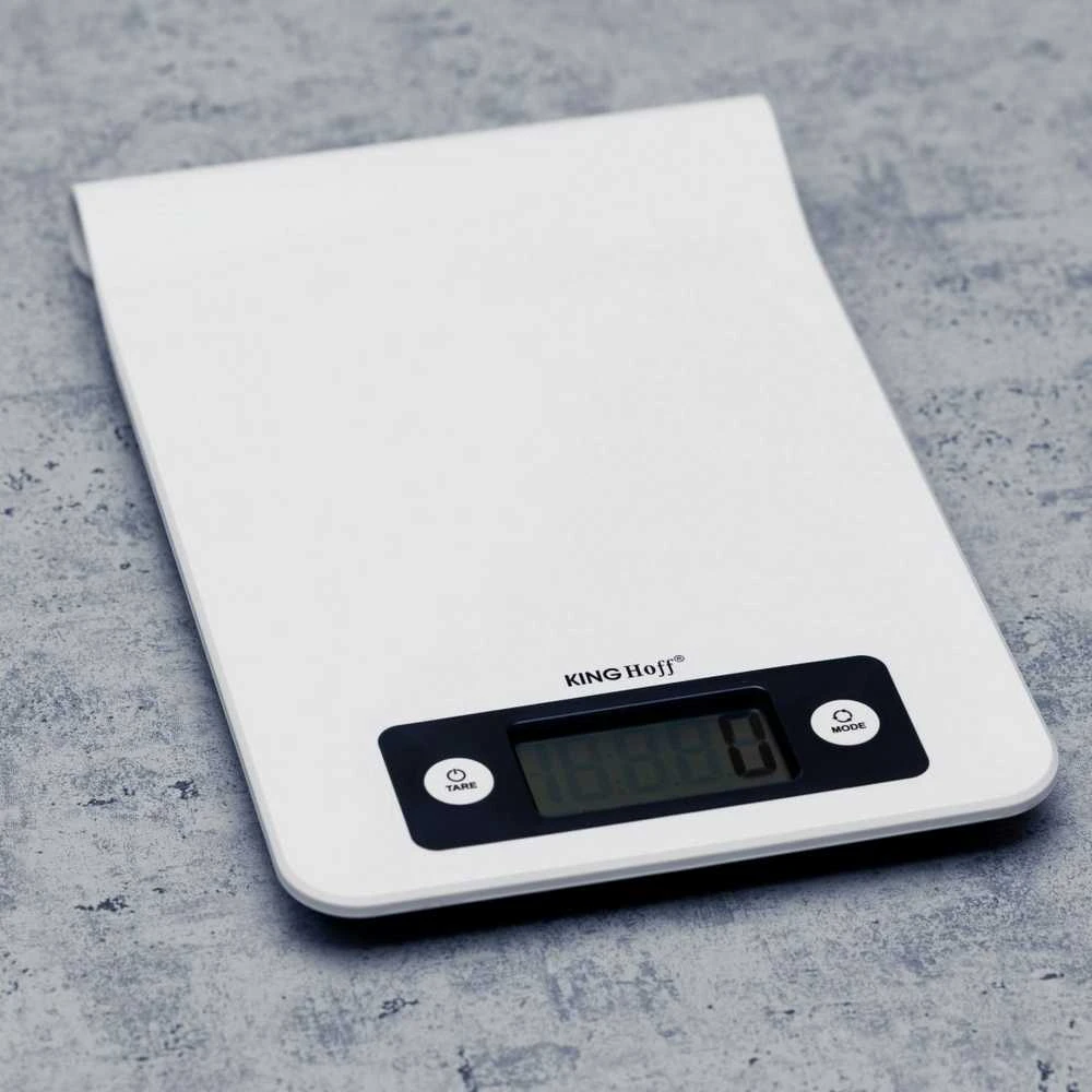 Virtuvinės svarstyklės Waga Svarstyklės Virtuvės svarstyklės, baltos, 5kg, „Kinghoff“