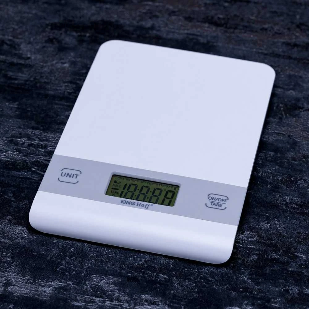 Virtuvinės svarstyklės King Hoff Svarstyklės Virtuvės svarstyklės, baltos, 5kg, „Kinghoff“
