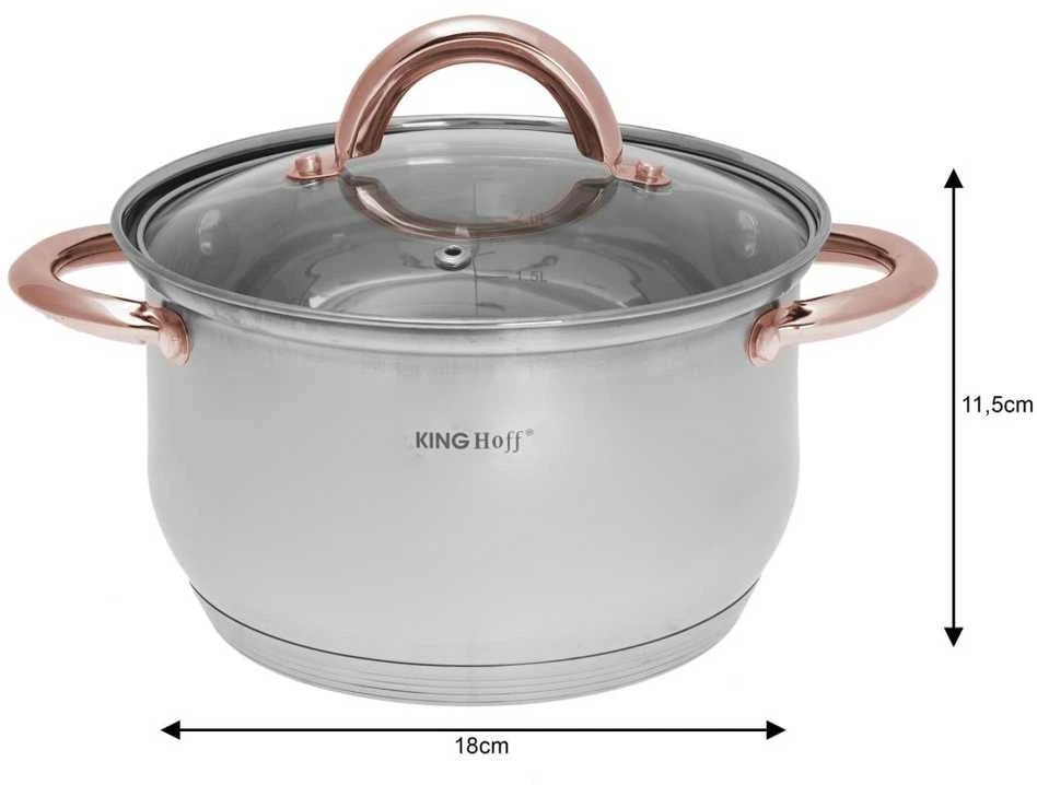 King Hoff Rinkinys „Kinghoff“ rožinio aukso spalvos virtuvės reikmenų rinkinys, 6 dalys