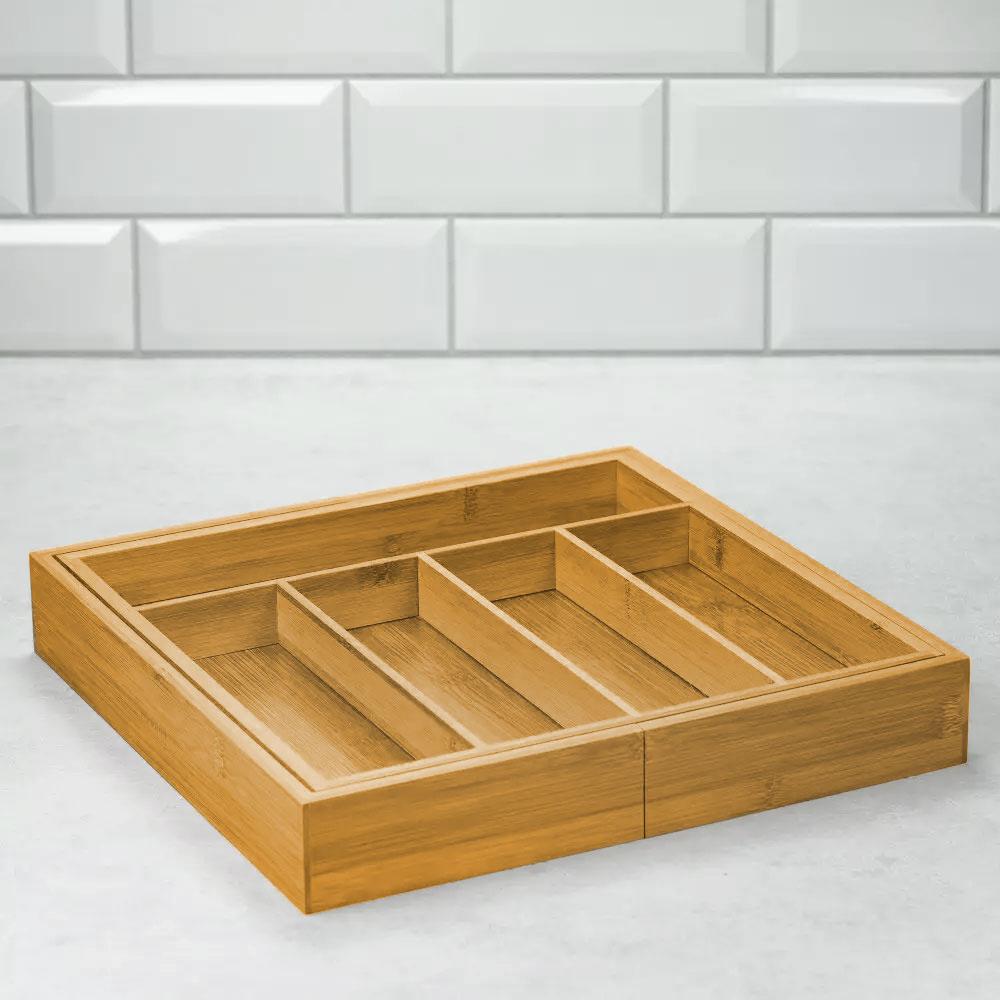 King Hoff Kasetė Stumdomas stalčiaus įdėklas, bambukas 5x31,5x5cm kinghoff