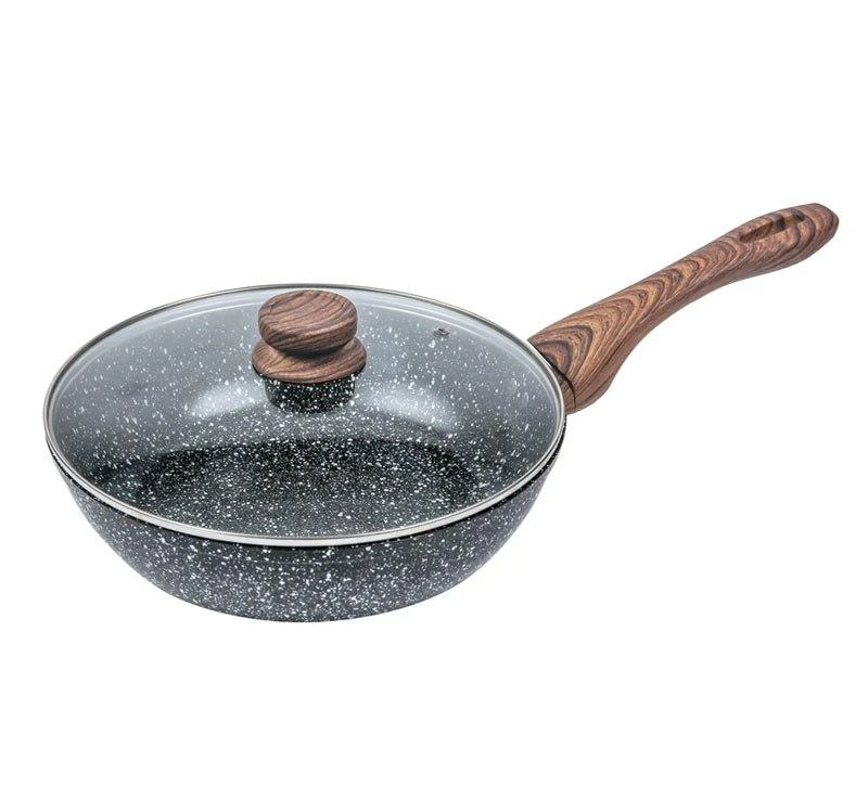 King Hoff Patelna Keptuvė su dangčiu, aliuminio, pilko marmuro, 22 cm skersmens, „Kinghoff“