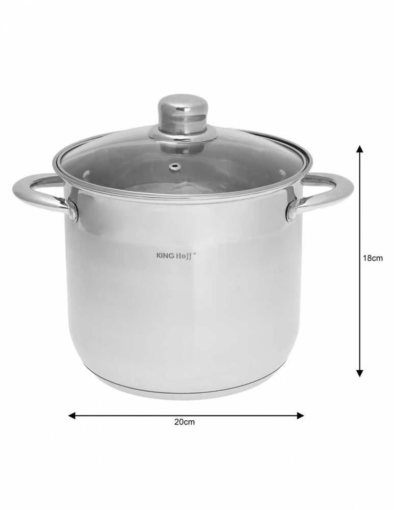 Zestaw Rinkinys „Kinghoff“ 6 dalių puodų rinkinys, plienas, 18, 20, 22 cm skersmens
