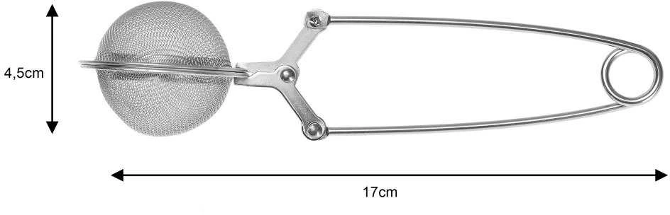 Plieninis arbatos sietelis įspaudžiamas 4,5 cm
