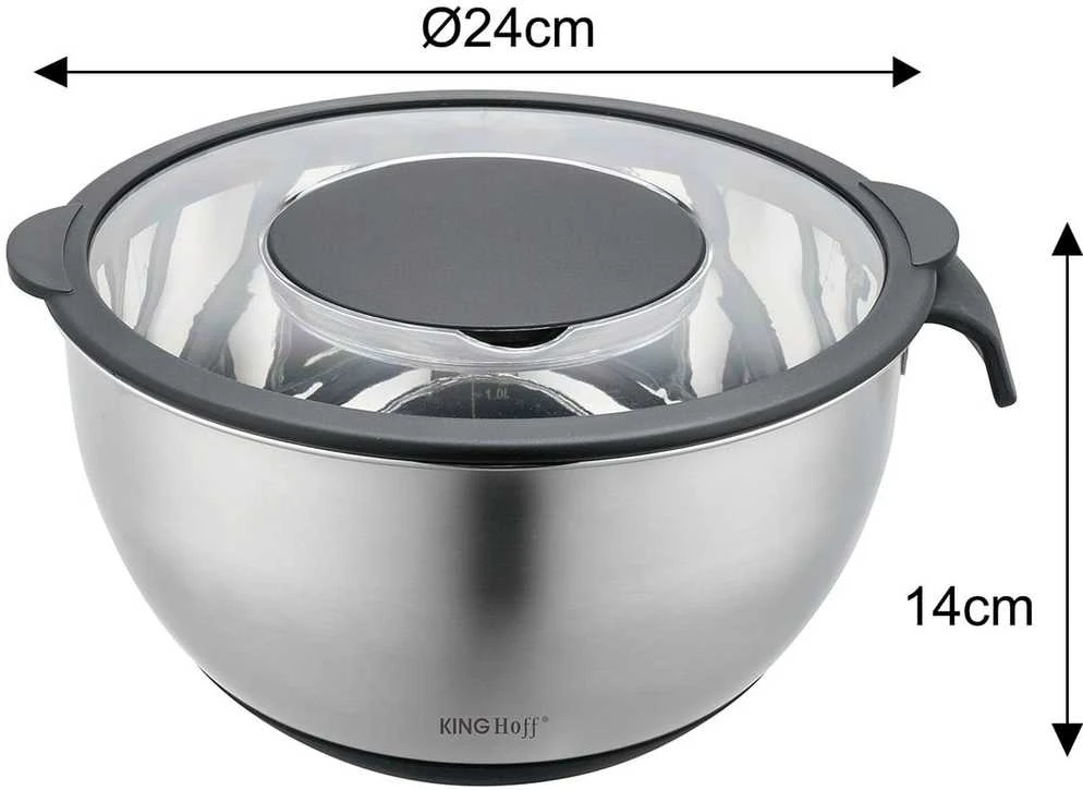 Banquet King Hoff DAUGIAFUNKCINIS VIRTUVĖS DUBENIS SU DARŽOVŲ TRINČIO FUNKCIJA 24CM 5L 5 ELEMENTAI. KINGHOFF KH-1861