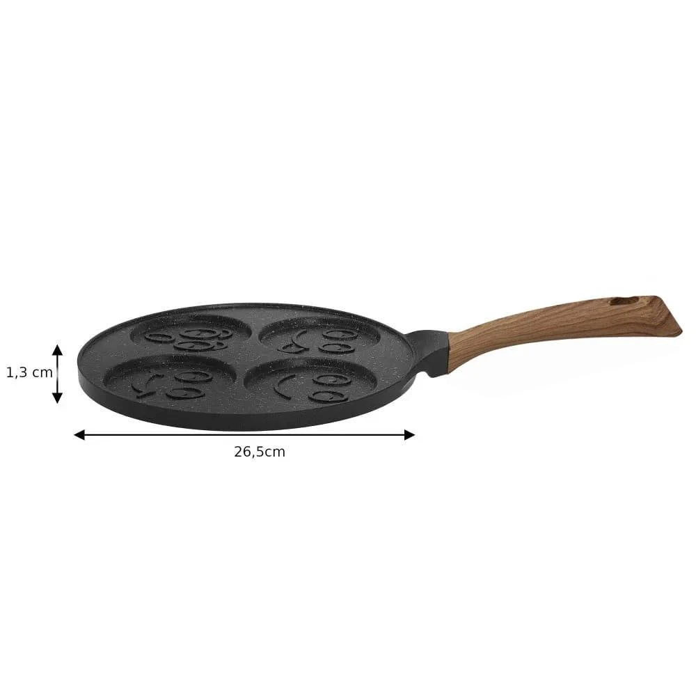 King Hoff Keptuvė Kinghoff blynų keptuvė, aliuminio, juodo marmuro, skersmuo 26,5 cm