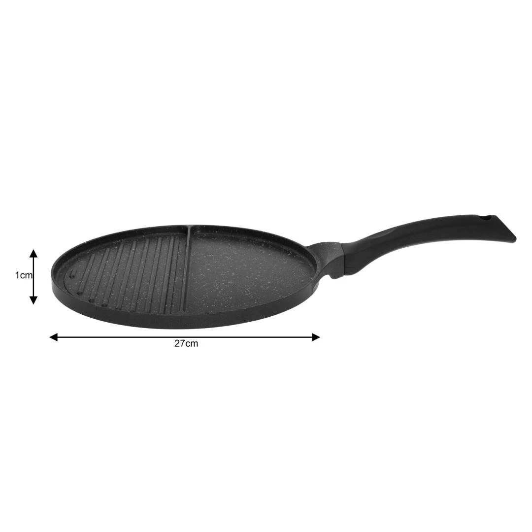 King Hoff Keptuvė Kinghoff dviguba keptuvė, aliuminio, juodo marmuro, skersmuo 27cm