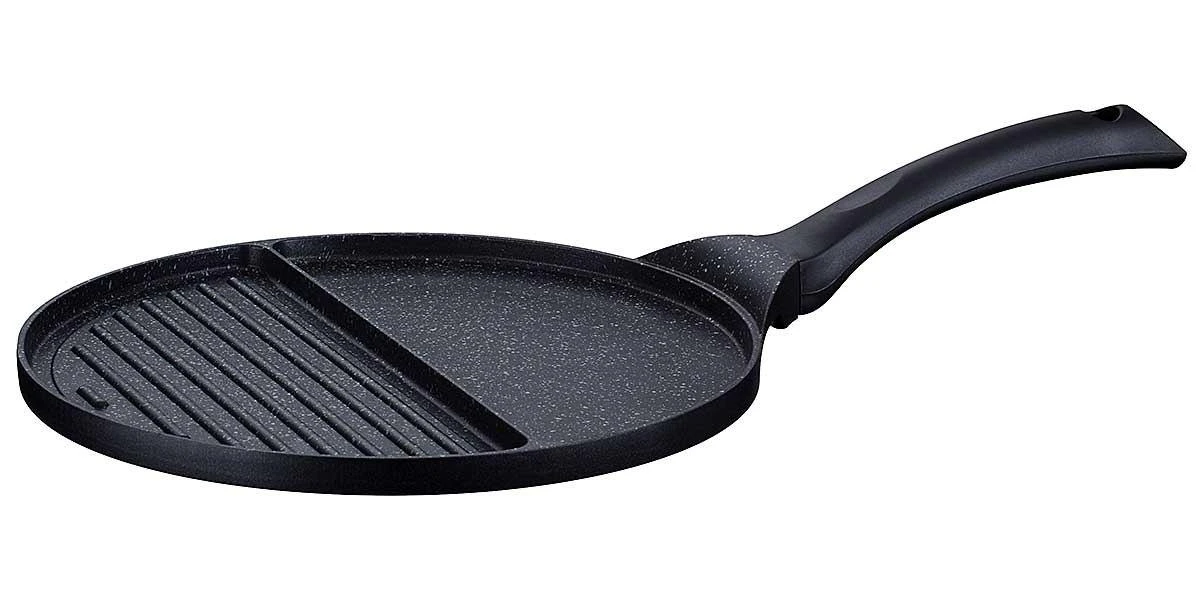 King Hoff Keptuvė Kinghoff dviguba keptuvė, aliuminio, juodo marmuro, skersmuo 27cm