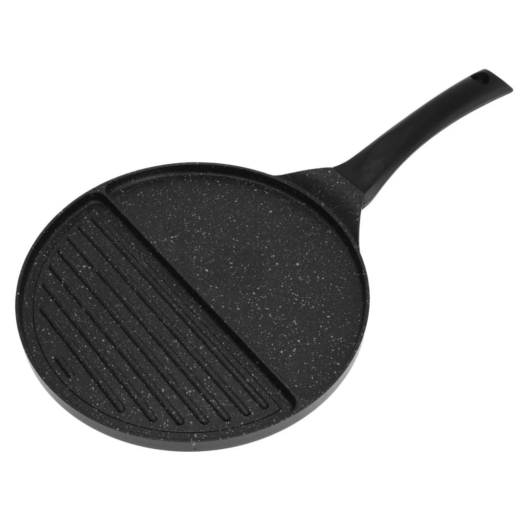 King Hoff Keptuvė Kinghoff dviguba keptuvė, aliuminio, juodo marmuro, skersmuo 27cm