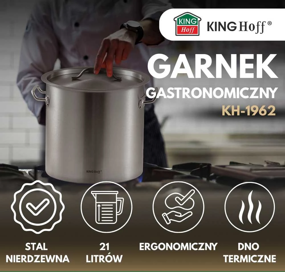 King Hoff Puodas Gastronorm puodas, nerūdijantis plienas, skersmuo 30cm, 21l, kinghoff, kh-1962