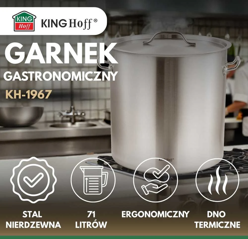 King Hoff Puodas Gastronorm puodas, nerūdijantis plienas, skersmuo 45cm, 71l, kinghoff, kh-1967