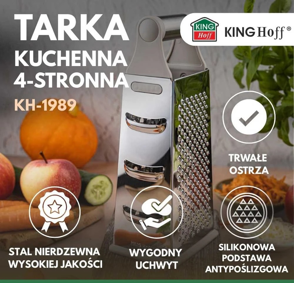 King Hoff Daržovių tarka, 4 pusių, nerūdijančio plieno, „Kinghoff“, kh-1989