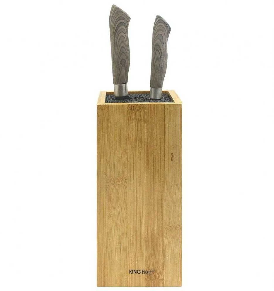 King Hoff Blok Peilių laikiklis, bambukinis, 10,5x10,5x23 cm, kinghoff