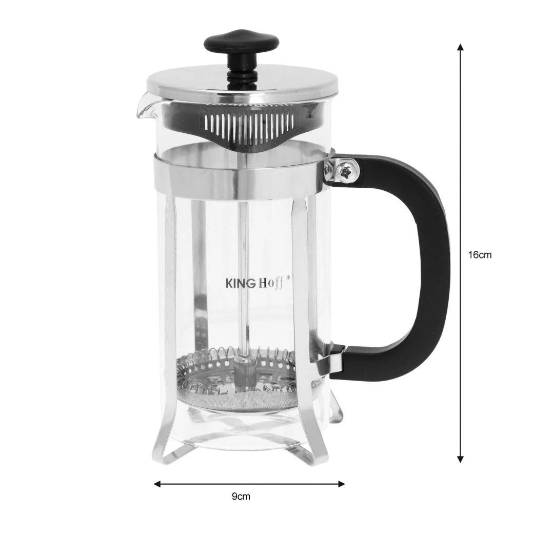 French press kavinukas King Hoff 350ml su matmenimis