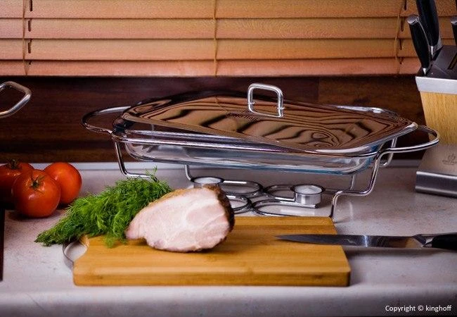 King Hoff Podgrzewacz Maisto šildytuvas, stiklinis - plieno, 3 l, „Kinghoff“
