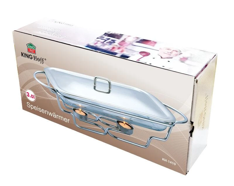 King Hoff Podgrzewacz Maisto šildytuvas, stiklinis - plieno, 3 l, „Kinghoff“
