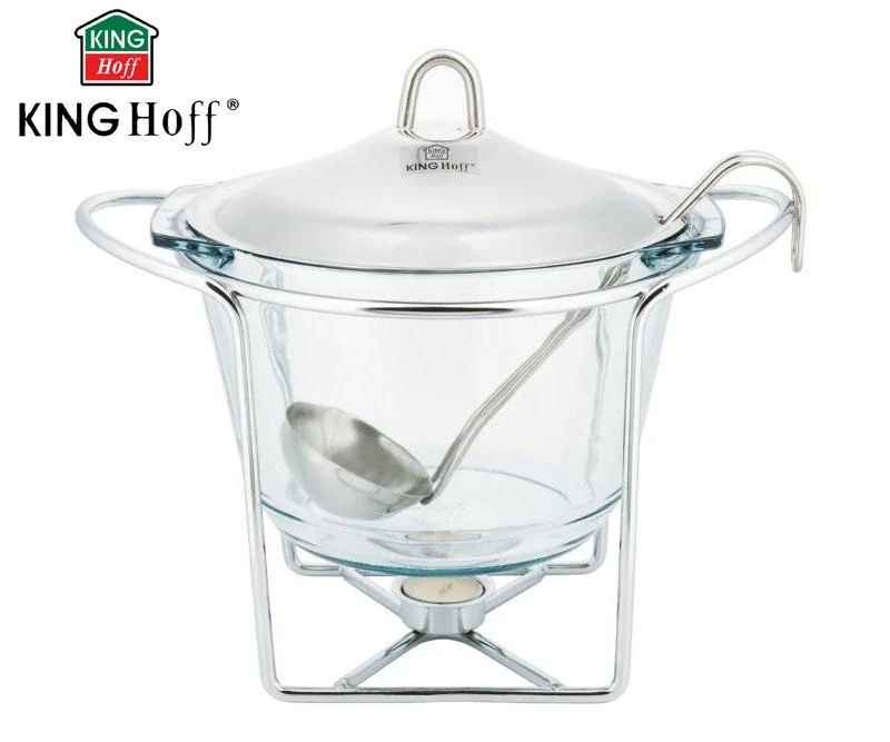 King Hoff Podgrzewacz Maisto šildytuvas, stiklinis - plieno, 4 l, „Kinghoff“