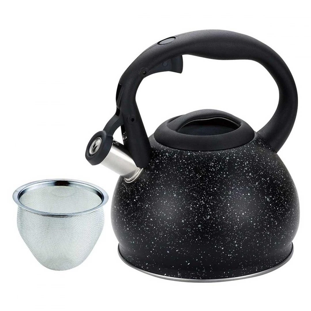 King Hoff Virdulys, Virdulys su sieteliu, plieno, 1,2 l, juodo marmuro, Kinghoff