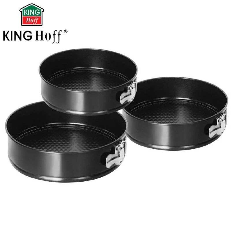 King Hoff Tortownica, Kinghoff kepimo forma su nelimpančia danga, 3 dalių rinkinys, 24/26/28 cm skersmuo