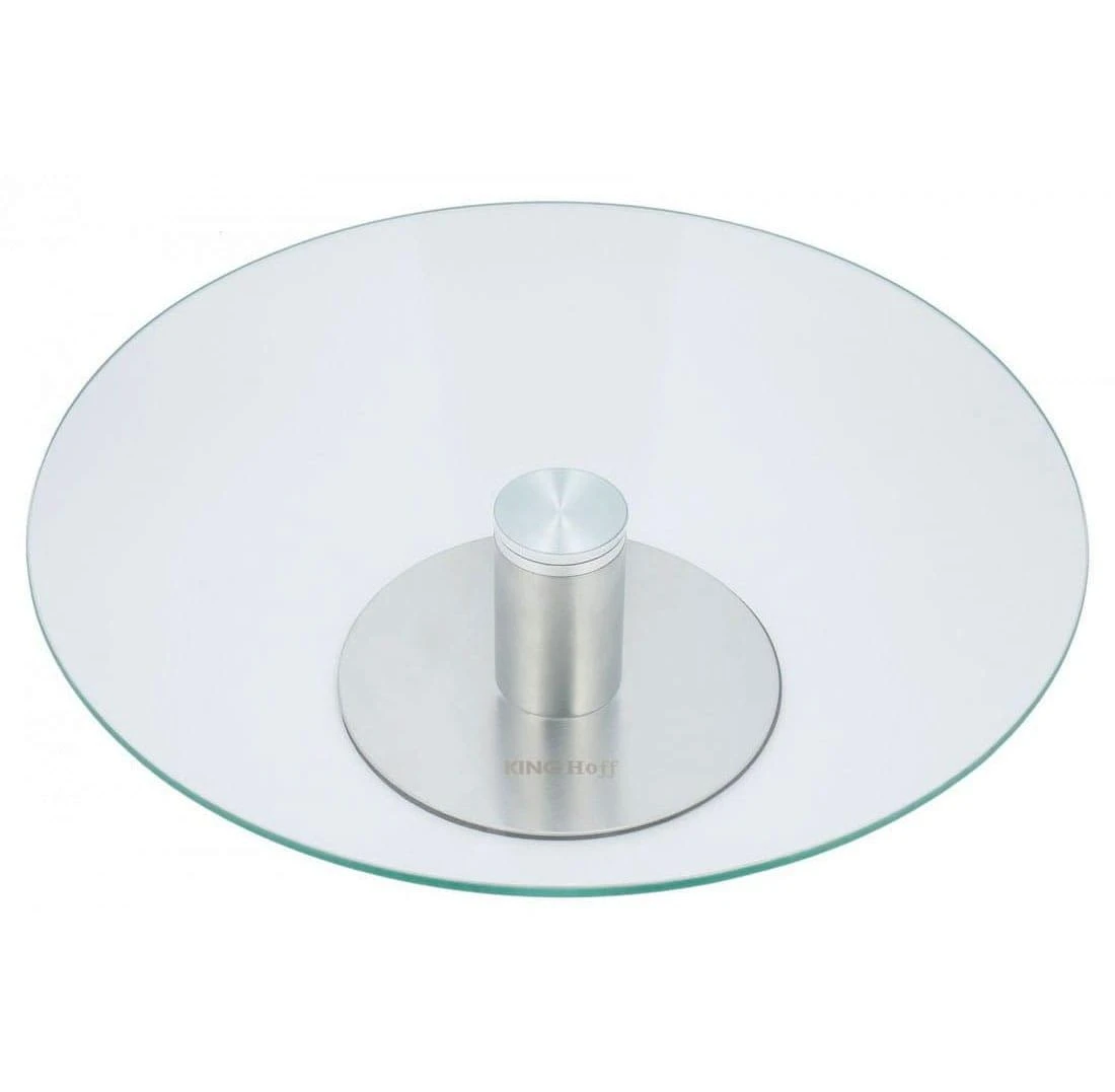 King Hoff Tortinė 1 pakopų lėkštė, stiklas - plienas, 30 cm skersmens, „Kinghoff“
