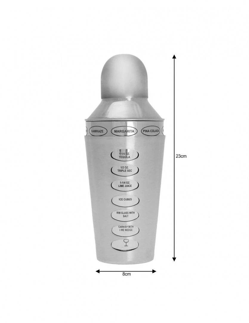King Hoff Shaker Plaktuvė su gėrimų receptais, plieninė, 0,6 l „Kinghoff“