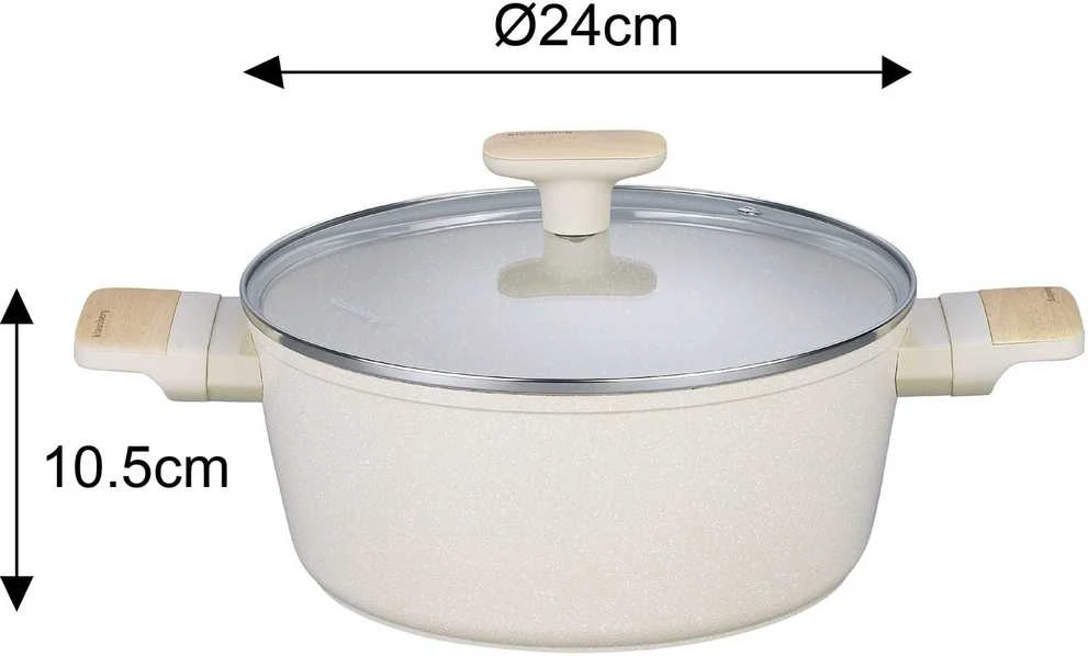 Puodai komplekte, 12 dalių, su nepridegančia danga, smėlio sp., klausberg, kb-7833