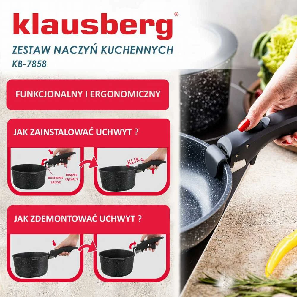 Rinkinys Virtuvės reikmenų rinkinys, 5 dalys, aliuminis, Klausberg, kb-7858