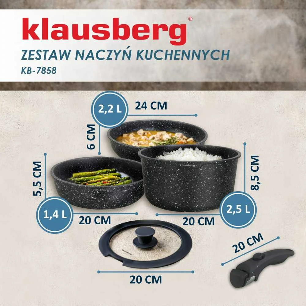 Rinkinys Virtuvės reikmenų rinkinys, 5 dalys, aliuminis, Klausberg, kb-7858