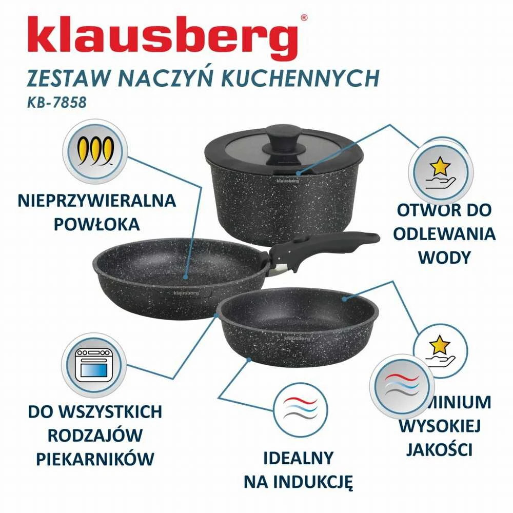 Rinkinys Virtuvės reikmenų rinkinys, 5 dalys, aliuminis, Klausberg, kb-7858
