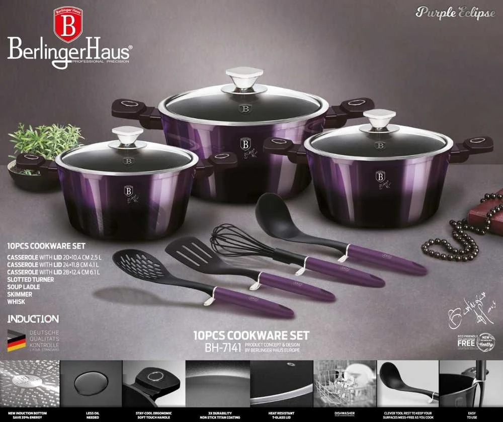Berlinger Haus Rinkinys GARNKÓW 10 vnt. BERLINGER HAUS BH-7141 PURPLE
