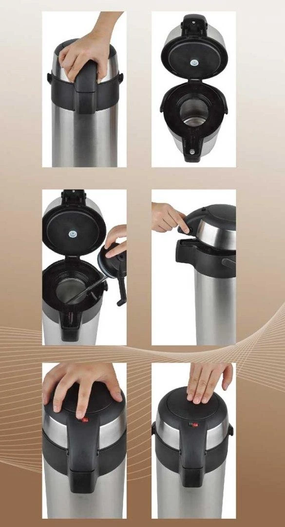 King Hoff Stalo termosas su pompa, plienas, 3 l, Kinghoff