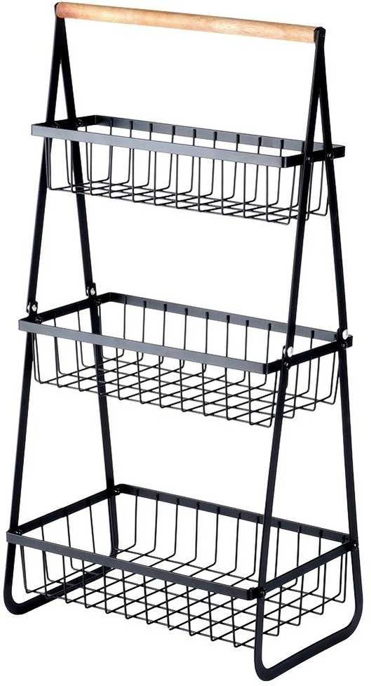 Metalinis vaisių stovas Vilde, 3 lygiai, 29x18x57,5 cm