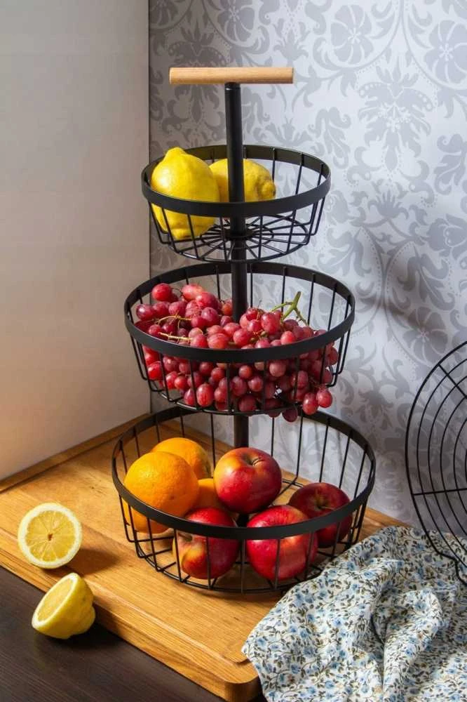 BRUNBESTE BB-3437 3 PAKRAŠČIŲ VAISIŲ LĖKŠTĖS KREPŠELIS