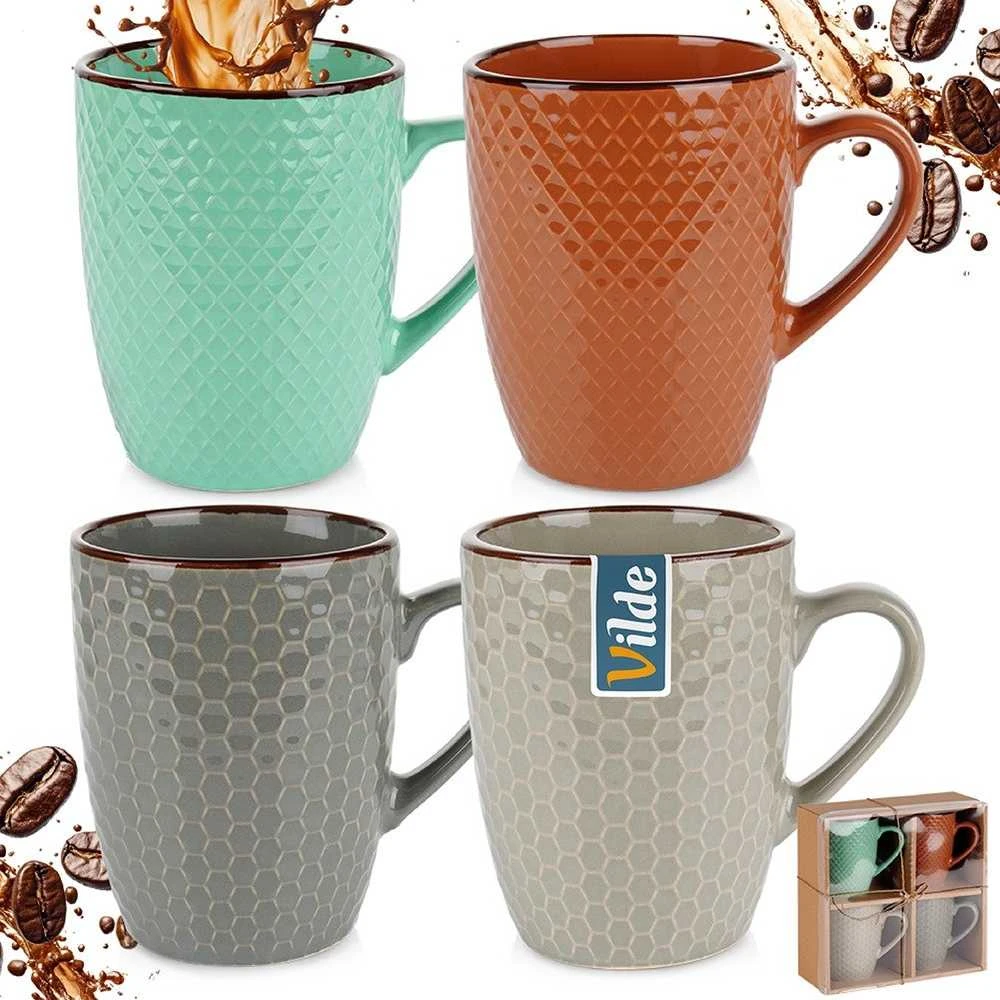 Keraminiai puodeliai Vilde, 400 ml, 4 vnt.