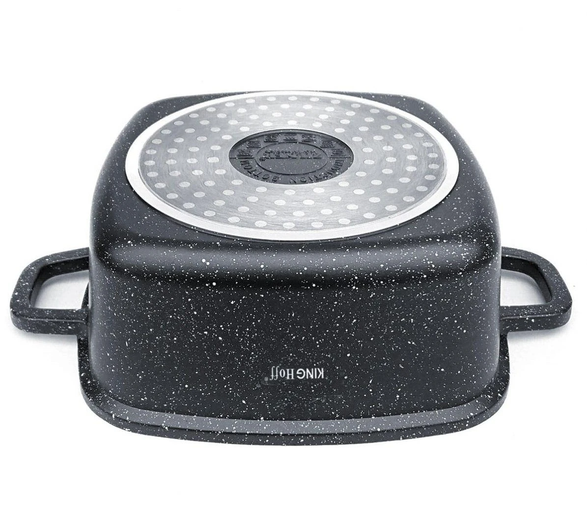 King Hoff Puodas „Kinghoff“ marmuru dengtas puodas, 4,4 l, juodas