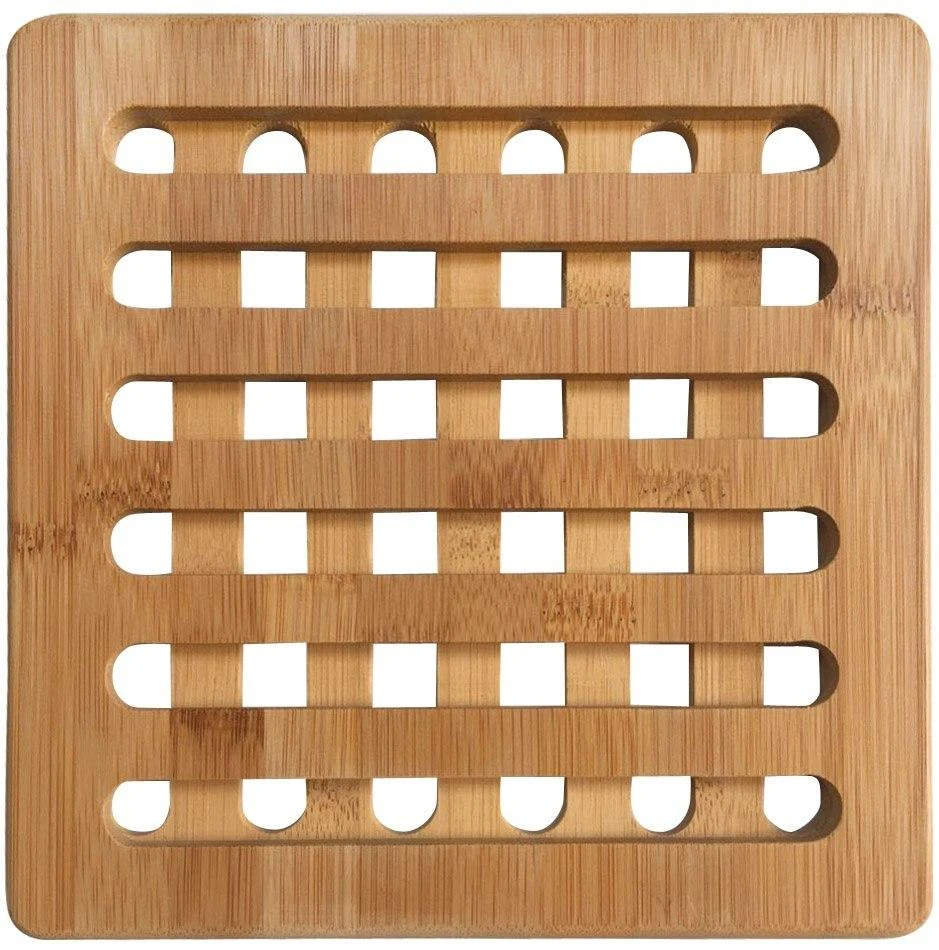 King Hoff Podkładka, Bambukiniai padėkliukai, 2 vnt. rinkinys, 20x20x1,2 cm, kinghoff