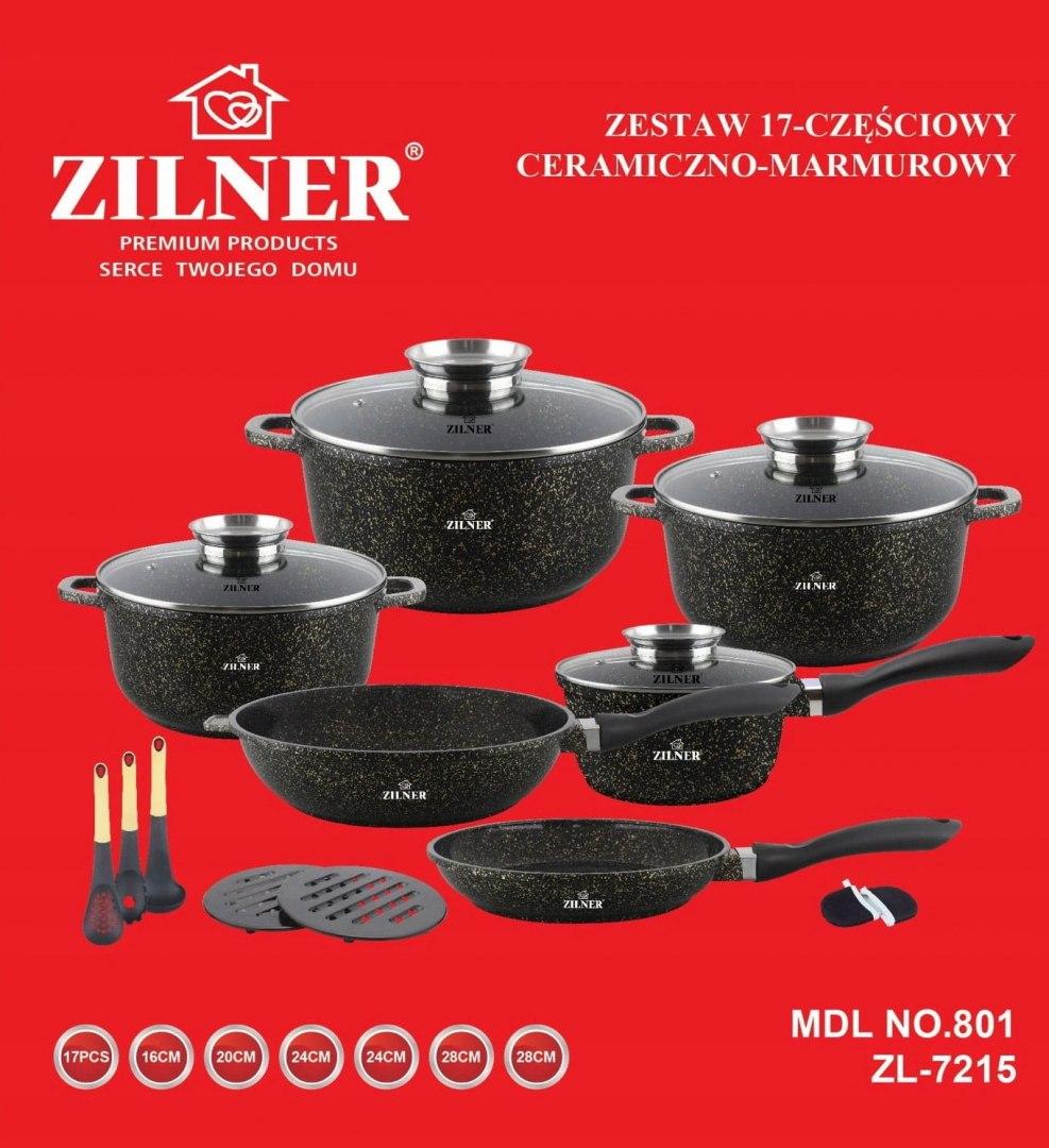 17 dalių indų rinkinys su marmurine danga ZILNER ZL-7215