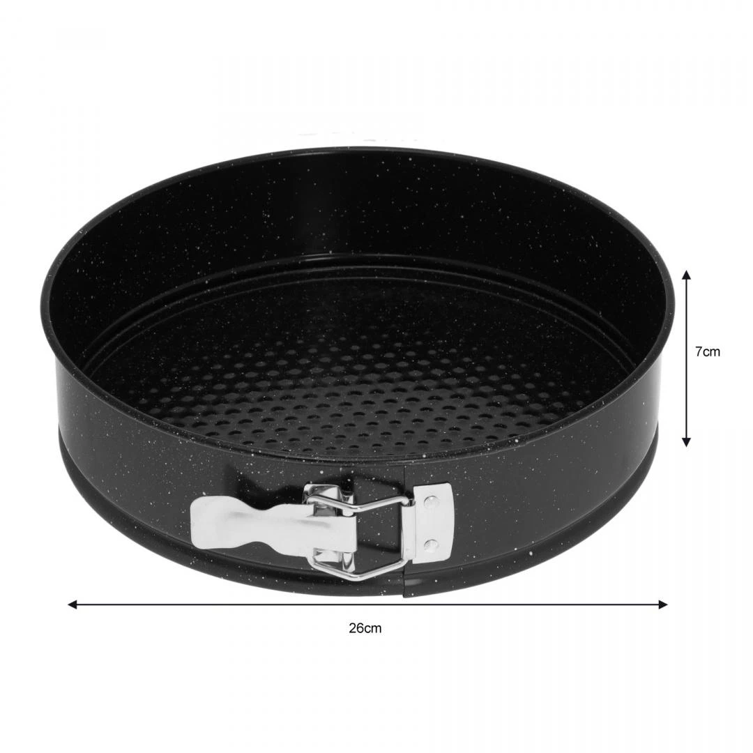 King Hoff Tortownica, Torto forma, juodas marmuras, skersmuo 26cm, kinghoff