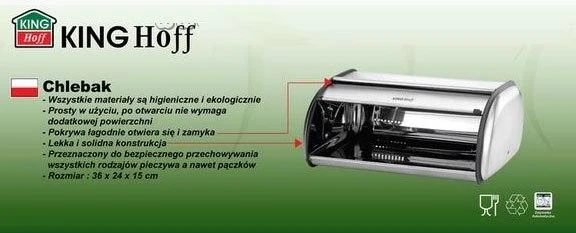 King Hoff Chlebak Plieninė duoninė, sidabrinė „Kinghoff“