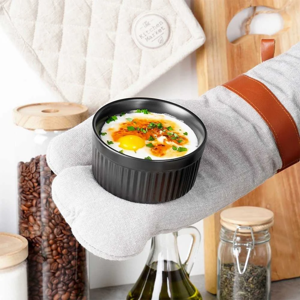 Keramikinės juodos kepimo formelės Vilde 260 ml, 6 vnt.