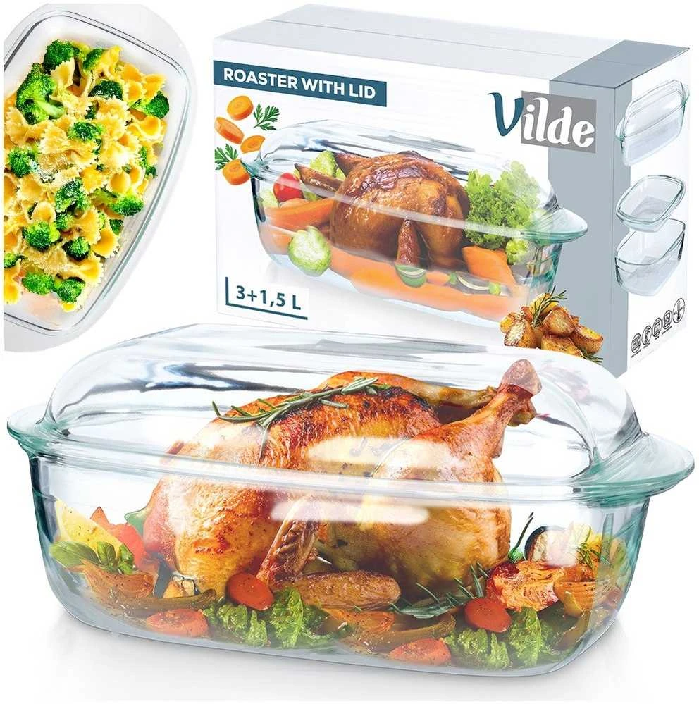 Kepimo ir troškinimo indų rinkinys Vilde 3 l + 1,5 l stiklinis
