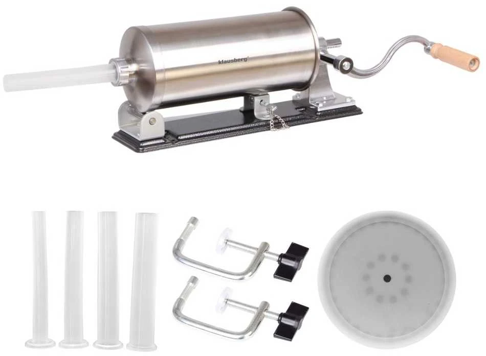Nadziewarka Dešrų kimštuvas, 3kg talpos, horizontalus, nerūdijančio plieno, Klausberg, kb-7928