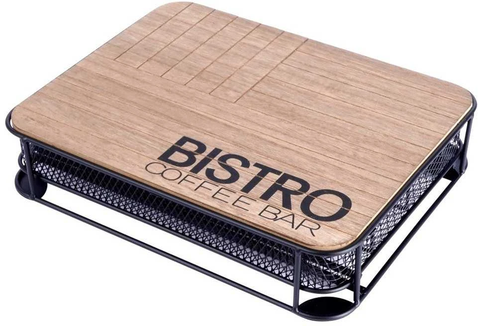 Vilde BISTROT Kavos kapsulių dėklas metalinis juodas 30,5x24x6,5 cm